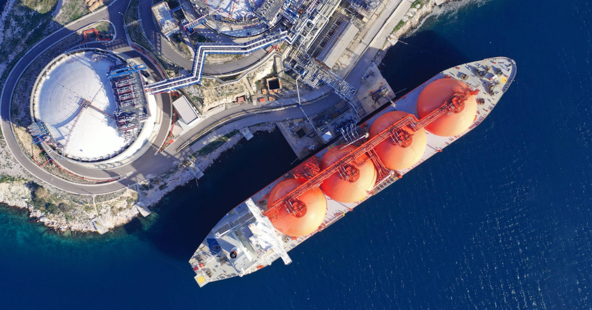 Greek LNG tanker in Revithoussa