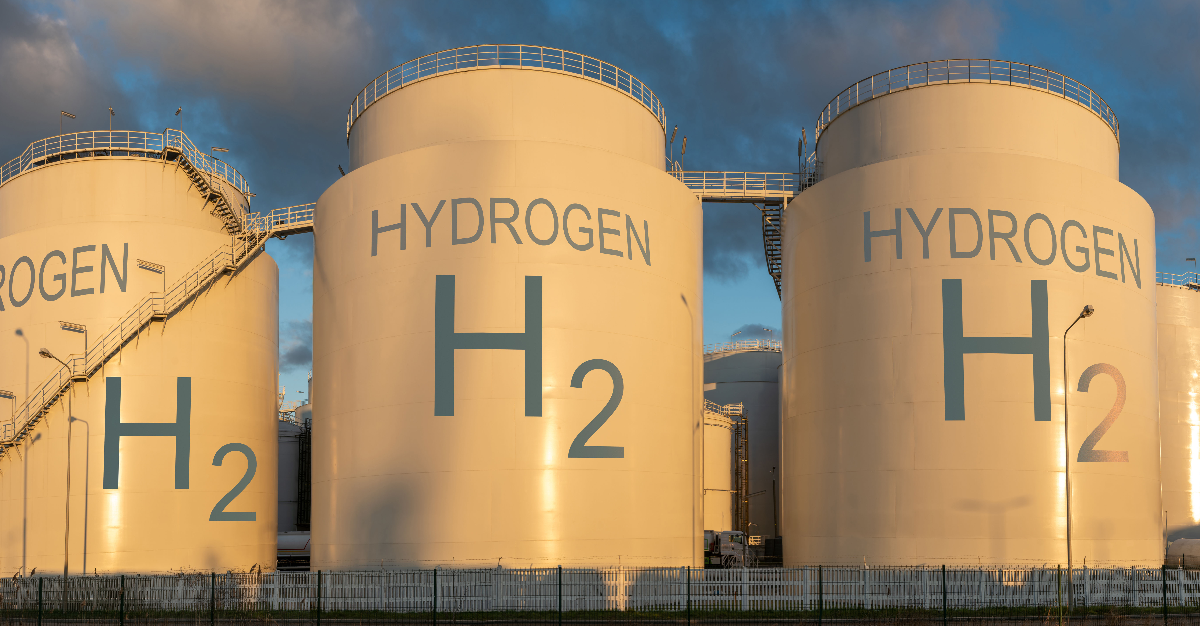 Hydrogen storage at sunset