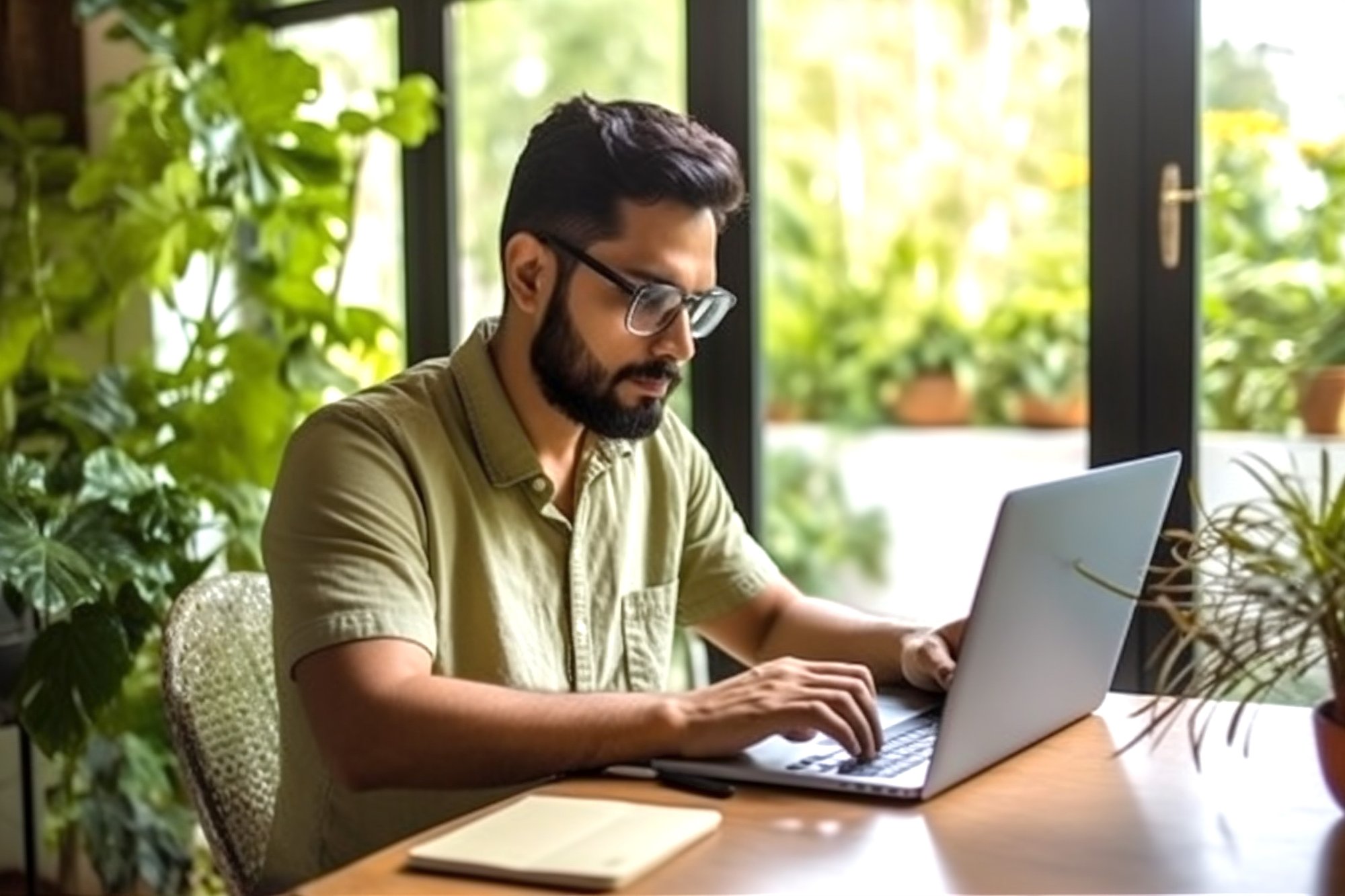 Man working on computer