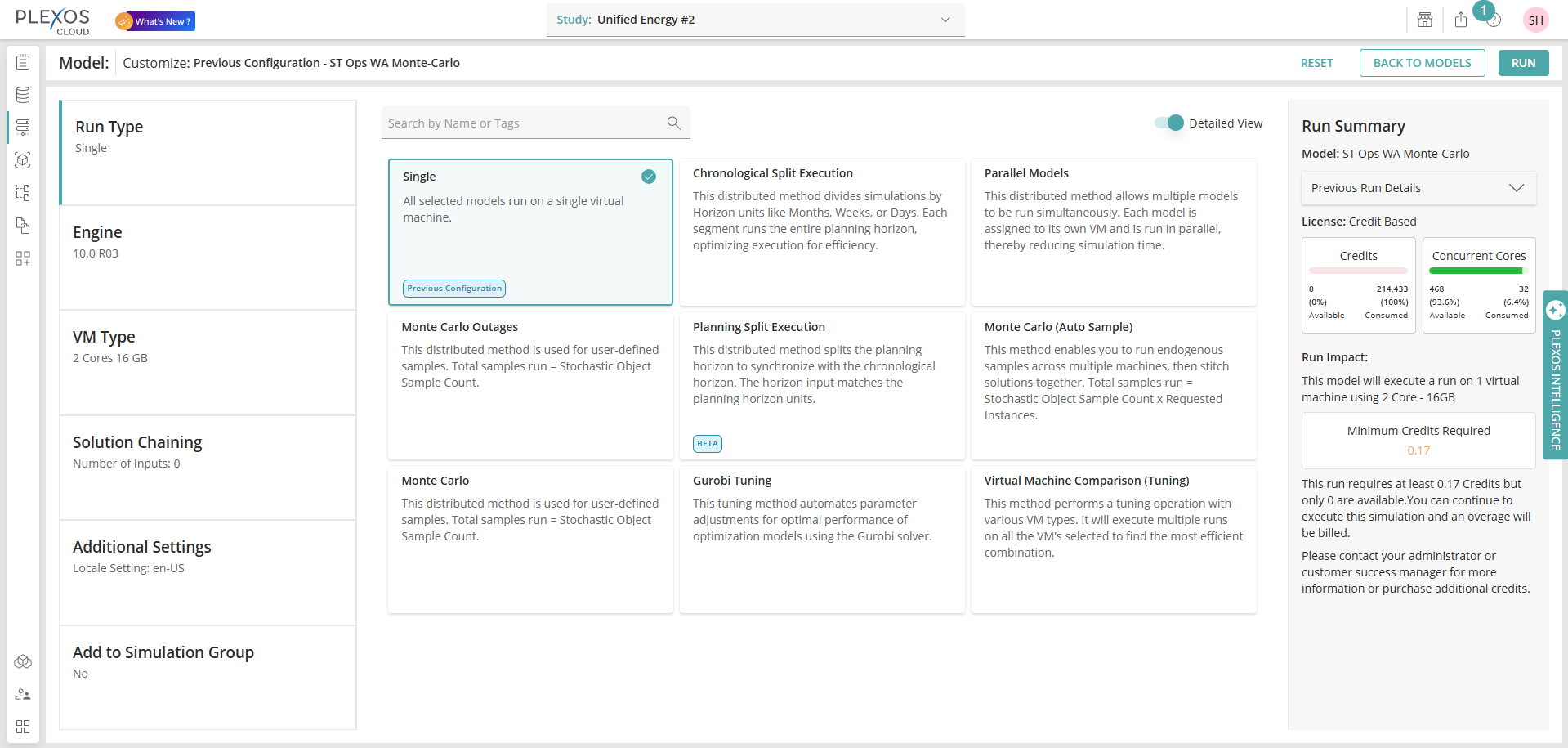 PLEXOS 11 Runconfig Dashboard