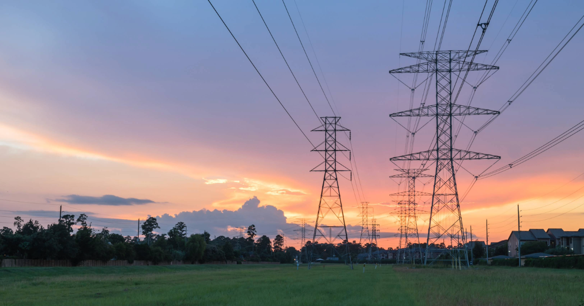 transmission lines and houses